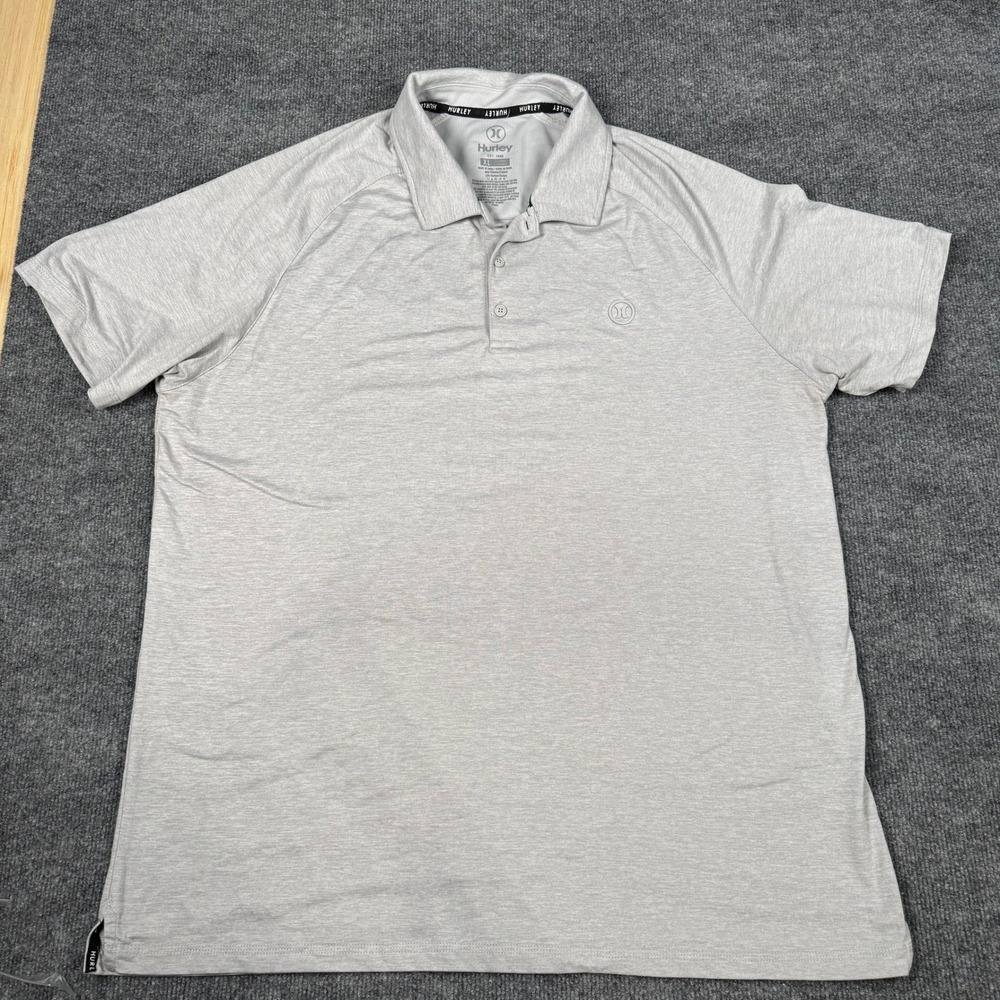 Hurley Men's XL Performance Golf Polo Gray Stretch Athletic Shirt‎
